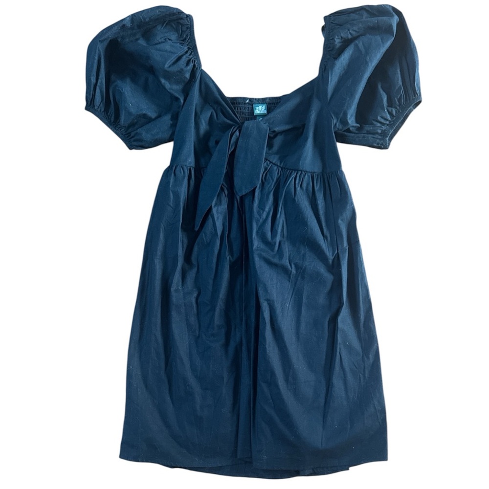 Wild Fable Blue Puff Sleeve Black Sundress Casual Size XS